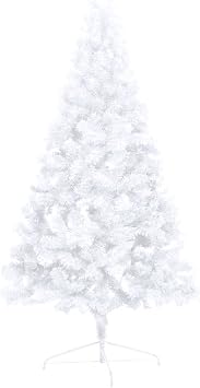 Artificial Half Pre-lit Christmas Tree with Stand White 70.9 PVC Xmas Tree Artificial Christmas Tree Outdoor Christmas Tree Arbol De Navidad for Living Room Room Office Porch