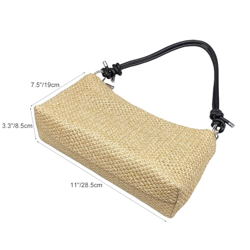 Image of Women Straw Purse Shoulder Handbag Woven Hobo Bag for Beach