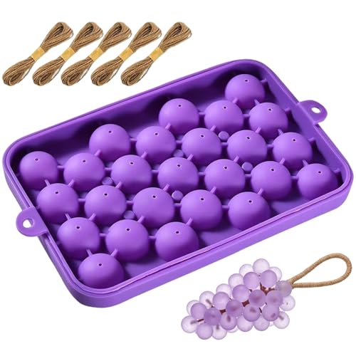 Moldes de jabón de silicona, moldes de jabón, exquisito kit para hacer uvas con cuerda de yute para hacer jabones que son piezas decorativas y artículos de baño funcionales