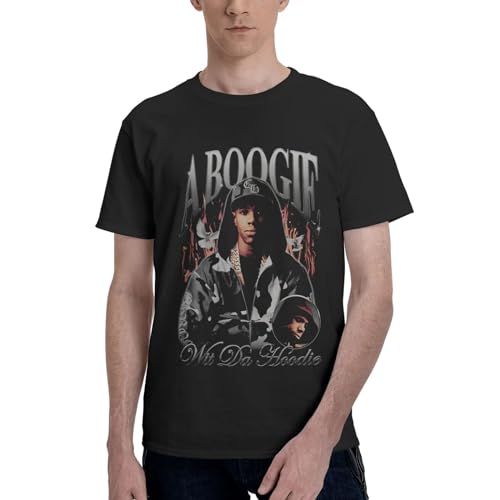 A Rappe Boogie - T-shirt da uomo e donna, stile hip hop, rapper, rapper, streetwear, stile vintage, colore nero, Nero , XL