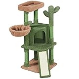 Yaheetech Katzenbaum Kaktusförmiger Kratzbaum Stabiler Kletterbaum für kleine/mittlere Katzen Höhe 106,5 cm