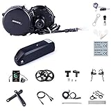 Bafang Bicicleta eléctrica BBS01B 48V 750W Kit de conversión de Bicicleta de montaña con Motor Central Bicicleta de EBike con batería de 48V 11.6/17.5Ah Hailong/Portaequipajes Batería