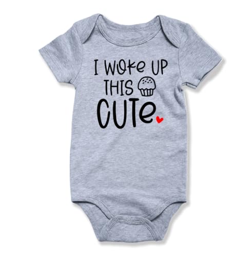 Image of pleastee Newborn Baby Bodysuit Infant Short Sleeve Funny Letters Print Romper Reveal Pregnancy Announcement Clothes