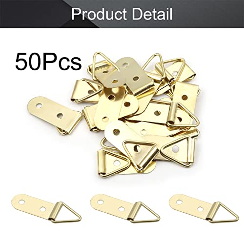 Image of MroMax 50PCS Ring Picture Frame Buckle 1.5 inch x 0.43 inchGold Tone Assortment Kit for Home Decoration Picture Frames Photo Hanging Solutions