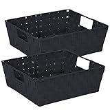 Simplify 15'x 13'x 5' Alloy Steel Rectangular Basket with 2 Built-in Carrying Handles, Black