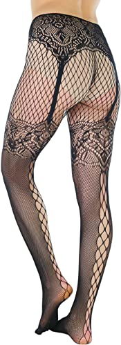 Image of ToBeInStyle Women's Full Footed Pantyhose with Thigh High Designs