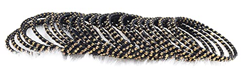 Image of Swara Creations Multicolored Metal bangles /kada Set wrapped in Silk Thread & golden dots for Women & Girls (24 Pcs)