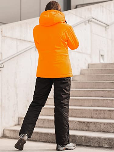 Foto von OZONEE Damen Skijacke Snowboardjacke Winterjacke Outdoorjacke Wasserdicht Funktionsjacke Outdoor Jacke Sport Schneejacke Winddicht Atmungsaktiv Schneefang Winter Warm Style 777/7268K/48 ORANGE S