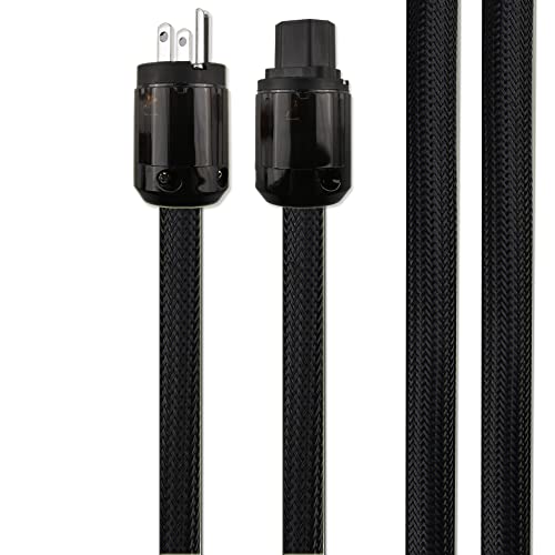Image of Tertullus AC Power Cable HiFi Audiophile Black Power Cord with US Plug+IEC Connector (2m /6.56ft) for CD /DVD /Mixer /Amplifier /DAC Recorder 125V 15A