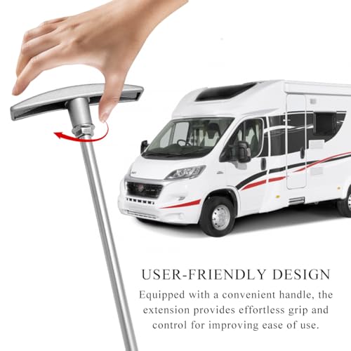 Image of povtii 2 PCS RV Waste Valve Extension Tube, Sewer Waste Valve Extension Rod Handle Set, Aluminum Extension Waste Water Tube Replacement Kit Keystone RV Parts, Car Accessories