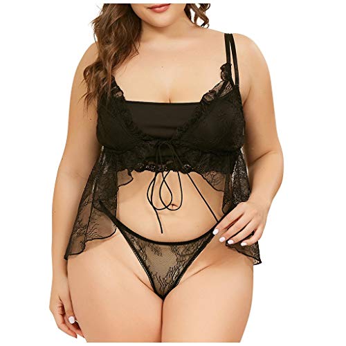 FEISI22 Women Teddy Lingerie One Piece Babydoll Mini Bodysuit Lingerie for Women Lace