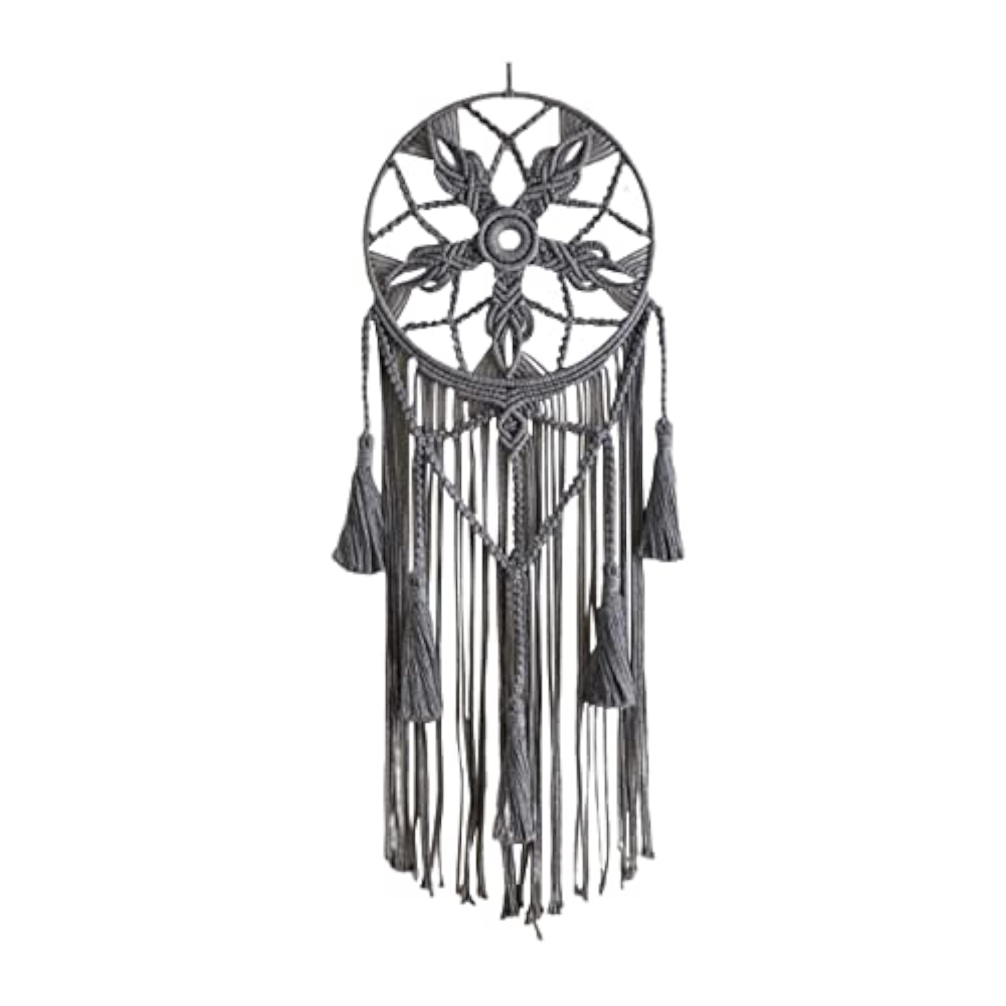 Gray Macrame Hoop Dream Catcher for Party Decor
