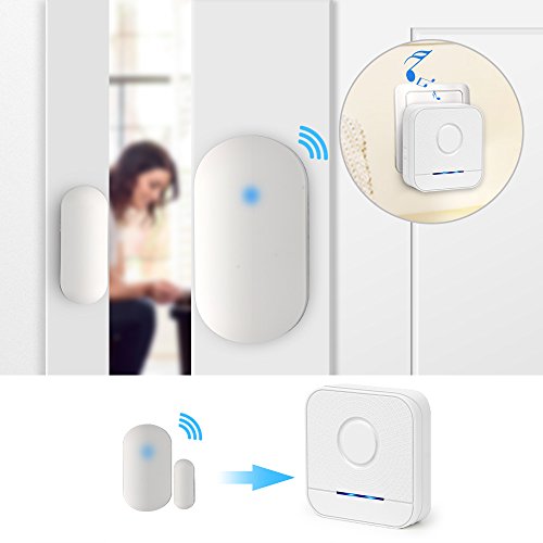Home Security Expandable Wireless Door Open Chime Door Entry Alarm With Operating in Range 320 feet/52 chimes/1 Magnetic Door Chime Sensor & 1 Plug-in Receivers - Thumbnail 3
