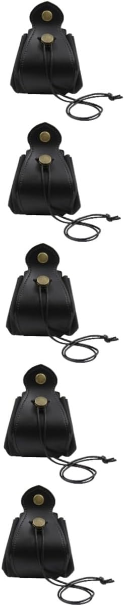 VANZACK 5pcs Drawstring Dice Organizer Bag Portable Leather Storage Pouch for Game Beads and Dices for Gaming Travel and Item Storage