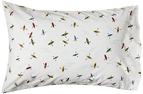 Image of Eddie Bauer - Queen Sheets, Cotton Percale Bedding Set, Crisp & Cool Home Decor (Kayaks, Queen)