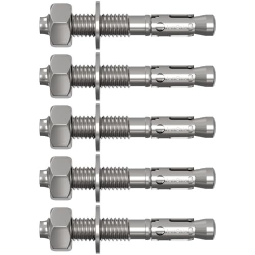 Lumonic 5x Ancre lourde M10x90mm ancrage à clavette de haute qualité galvanisé | Montage traversant, IMMÉDIATEMENT RÉSILIENT | Ancrage dans le béton,