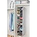 mDesign Hanging Shoe Rack - 20 Slot Hanging Wardrobe Storage Solution - Grey