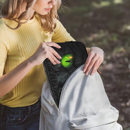Funda para portátil de 13-14 pulgadas con diseño de ojos verdes de gato miniatura 6