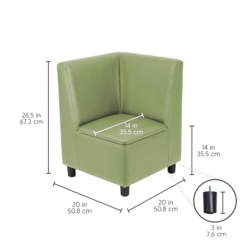 Image of FDP Kid Comfort Collective Modular Corner Armless Armless Chairs, 2-Pack - Fern Green