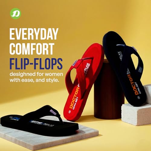 Image of DOCTOR EXTRA SOFT Thong Arch Support Ortho Slippers for Women|Orthopedic Diabetic & Stylish|Lightweight Comfortable & Casual|Pregnancy Anti-Skid Bedroom Daily Use House Flip-Flops Ladies & Girls D-15