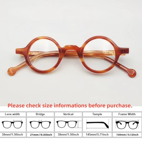 Image of Hand Made Small Vintage Round Eyeglass Frames Full Rim Acetate Glasses B002