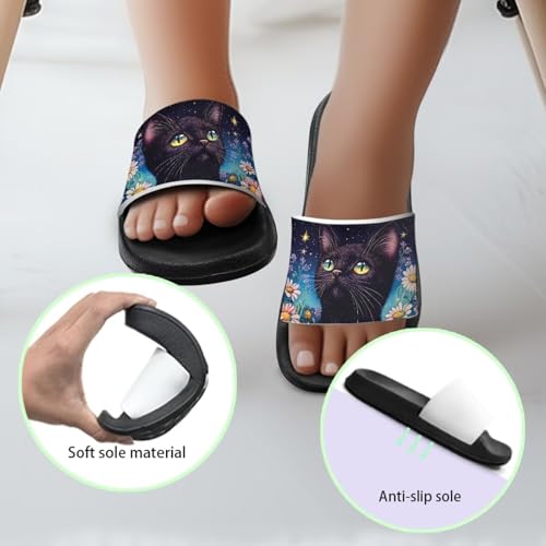 Image of Unisex Slides for Girls Boys Comfortable Slippers Slides Non-slip Shower Shoes House Fashion Thick for Indoor & Outdoor Gifts