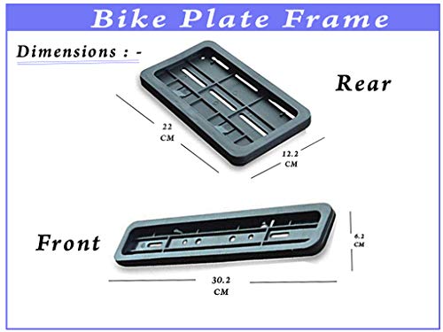 Image of Auto Pearl Plastic Bike Registration License Plate Frame Holder, Bike Protective Frame Covers For Yzf R1 (Black)