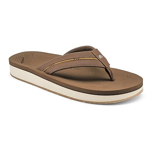 Cobian Men’s Ponto Rise Synthetic Leather Strap Flip-Flop Sandals