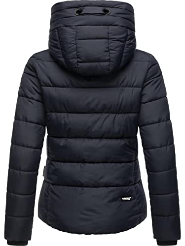 Navahoo Damen Winterjacke warme Steppjacke mit hohem Kragen und verstellbarer Kapuze Amayaa Navy Gr. M