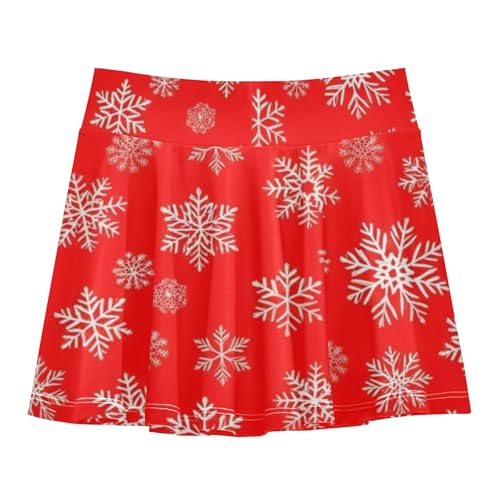 Tennis Skirts Toddler Snowflakes Red Girls Skorts Athletic Shorts Colored Teen Skirt 4t2