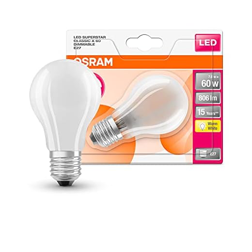 Osram LED SuperStar Classic A Lampe, in Kolbenform mit E27-Sockel, dimmbar, Ersetzt 60 Watt, Matt, Warmweiß - 2700 Kelvin, 6er-Pack