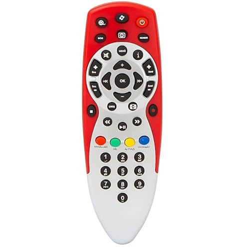 W9066 Digiturk HD Plus Uydu Kumandası Dijitürk HD Kırmızı Kumanda