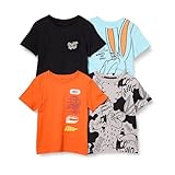 Amazon Essentials Looney Tunes Boys' Short-Sleeve T-Shirts, Pack of 4, Looney Tunes Bugs, X-Large