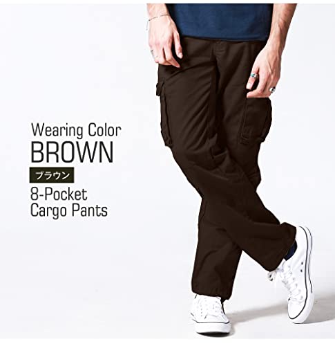 Image of Match Men's Wild Retro Multi-Pockets Utility Casual Cotton Cargo Trousers #3357