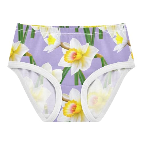 Cotton Girls Underwear Toddlers White Yellow Flowers Violet Cute Panties Girl Print Briefs Kids Undies 2t