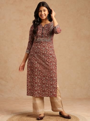 Image of Vbuyz Women's Floral Printed Straight Cotton Special wear Kurtas for Women | Cotton Kurtas for Women | A-Line Kurtas Kurtis | Designer Kurta | Kurtas for Women | Printed Kurtas