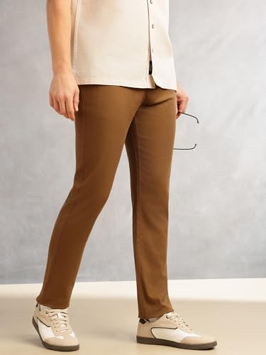 Image of Thomas Scott Men's | Straight Fit | Mid-Rise | Solid | 4 Pockets | Woven | Chinos Trouser