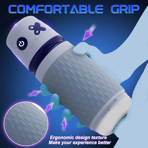 Masturbieren für Männer, Sex Spielzeug für die Männer mit Vibration und Saugmodi,Elektrischer Masturbator Cup 3D Realistische Vagina Sexspielzeug Taschenmuschi Penis Masturbatoren Grau – Bild 4