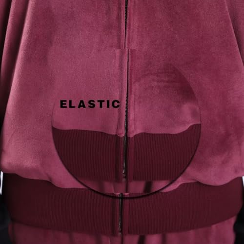 LeeHanTon 2 Piece Outfits Velour Tracksuit Womens Sweatpants and Sweatshirt Sweatsuits Set Velvet Fall Hoodies and Pants2