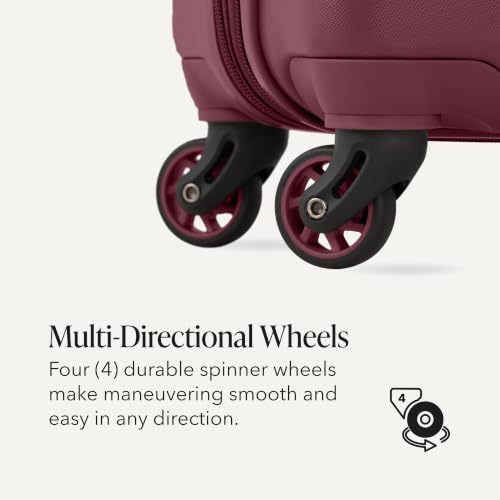 Image of SWISSGEAR Signature Hardside Expandable Carry-On Spinner Luggage, ABS Construction, TSA-Friendly Lock, and Built-In Cupholder, White, 19-Inch, Merlot, 2-Piece Set (19 /27), Signature Hardside