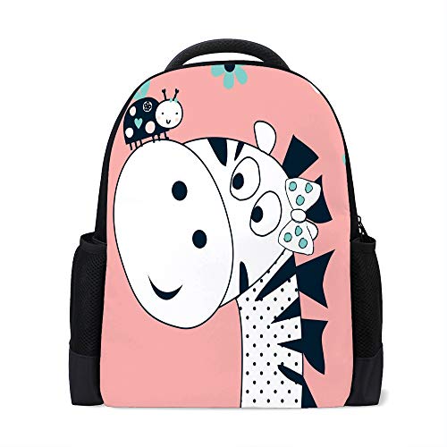Sac à dos résistant à l'eau motif girafe abeille cartable scolaire double fermeture