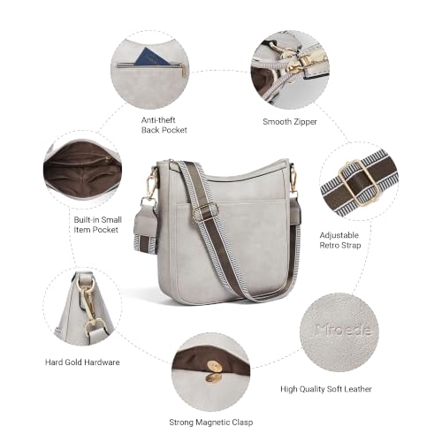 Image of Leather Crossbody Purse for Women Crossbody Bag for Daily Travel | Trendy Vegan Leather Medium Crossbody Purse with Adjustable Strap Women's Hobo Shoulder Handbags for Work