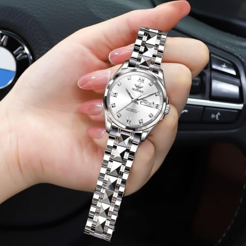 Image of OLEVS Silver Watch for Women Dress Analog Small Female Watch Stainless Steel Watches for Lady