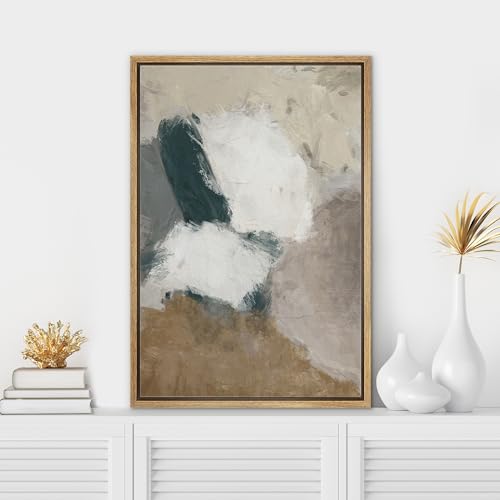 SIGNWIN Framed Canvas Print - Modern Abstract Brushstroke for Living Room, Bedroom, Office - 24x36 NATURAL