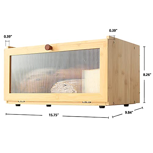 Etmi LE Bamboo Bread Box For Kitchen Counter-Large Capacity Bread Storage Container Farmhouse Bread Box thumb #6