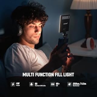 NEEWER Selfie Light LED pour Smartphone, 3 Modes d'Éclairage, Luminosité Réglable, Batterie Lithium Rechargeable 2000mAh Intégrée et Support Clip pour Telephone, Compatible avec iPhone Samsung Huawei