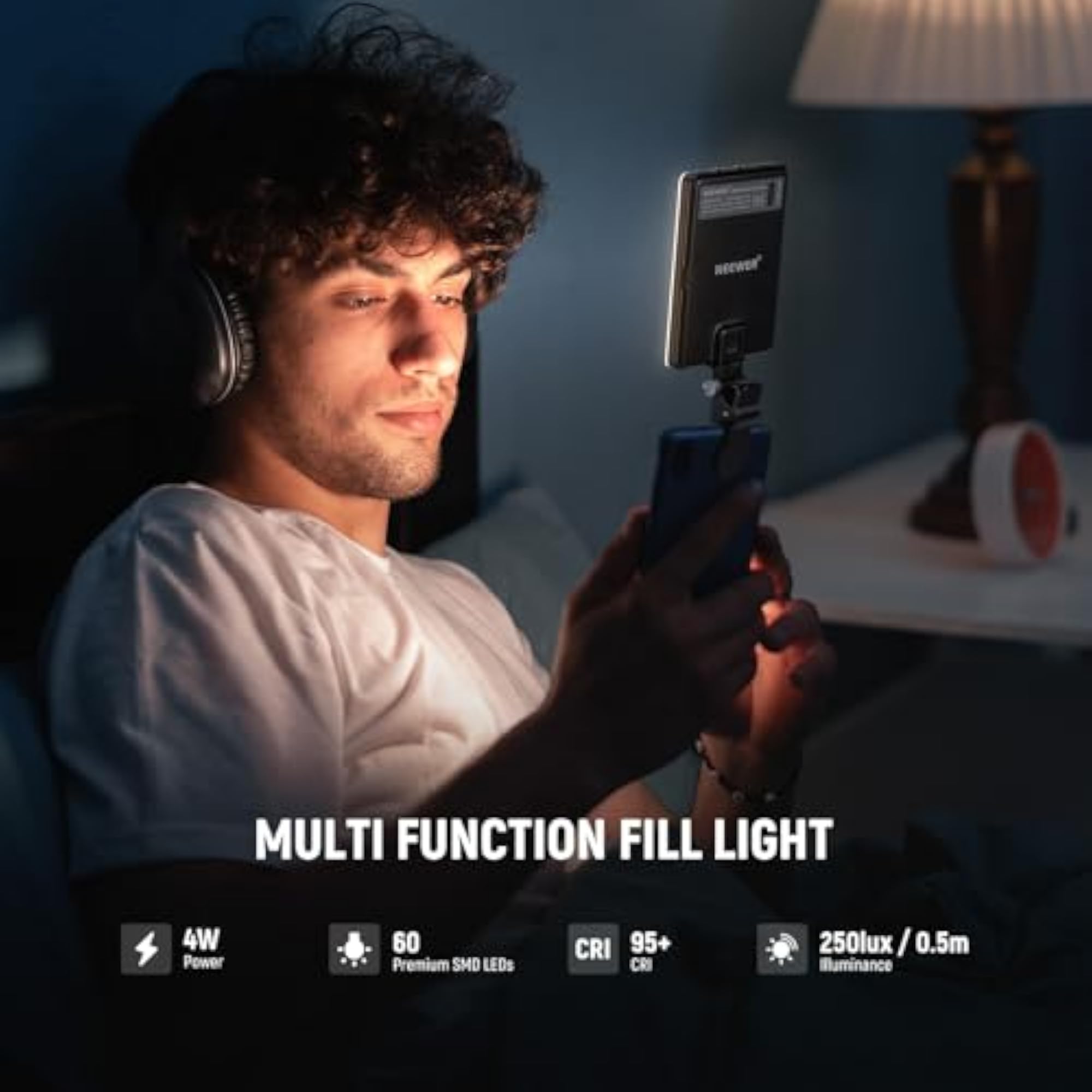 LED Clip & Phone Holder for iPhone/Tablet/Laptop