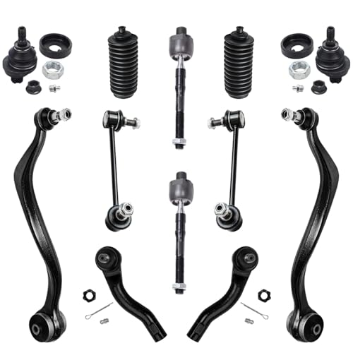 Image of Detroit Axle - 12pc Front End Kit for Ford Fusion Lincoln MKZ Zephyr Mercury Milan Lower Control Arms w /Ball Joints Upper Lower Ball Joints Inner & Outer Tie Rods Sway Bars Boots Replacement