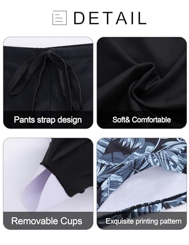 Tralilbee Plus Size Swimsuit for Women Two Piece Short Sleeve Swim Tops Bathing Suits with Shorts L-4X3