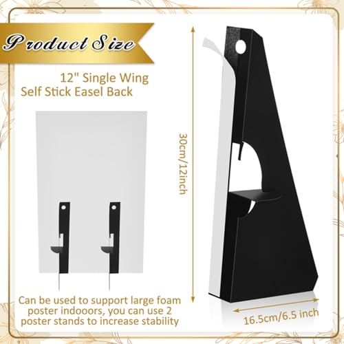 Marspark 12 Pack Poster Stand Self Stick Easel Back Poster Board Stand Convenient Peel and Stick Self Adhesive Easels Display Cardboard Sign (12 Inch)